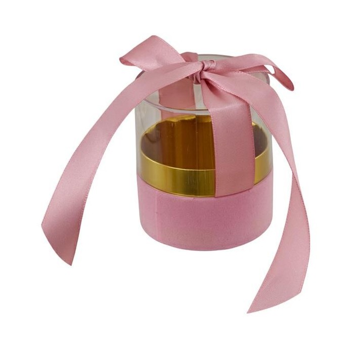 SCATOLA TONDA PICCOLA NASTRO FIOCCO PANNA 6.5X6.5X7